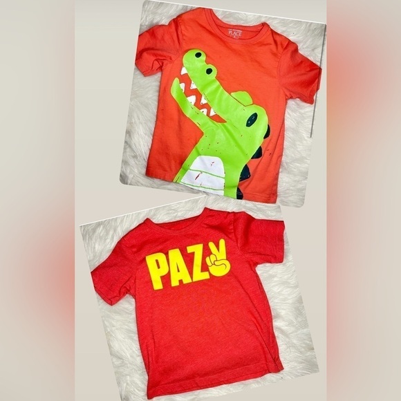 The Children's Place Other - Children’s Place boy’s tee shirts | dinosaur paz peace play | size 3t | 2 shirts